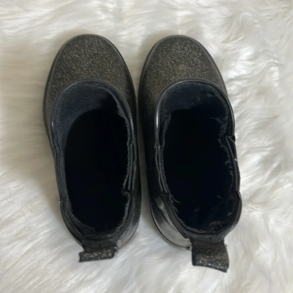 Hatley Black Silver Glitter Waterproof Rain Boots